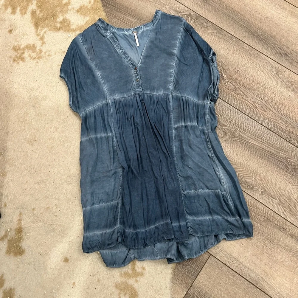 Free people blue rayon tunic dress - Picture 1 of 6